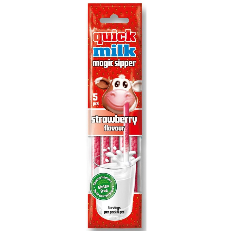 Quick Milk Jahodová brčka do mléka