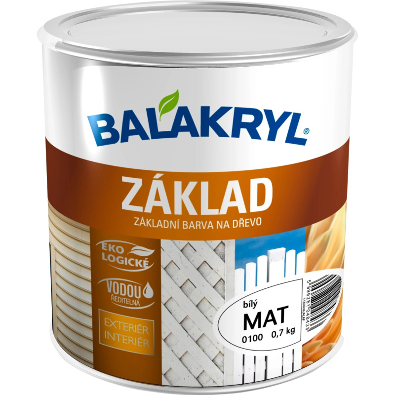 BALAKRYL Základní barva na dřevo bílá 0,7 kg