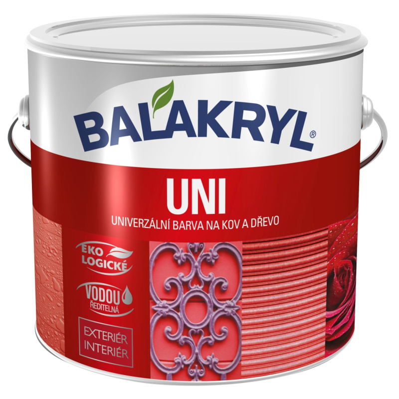 BALAKRYL Univerzální barva na kov a dřevo UNI LESK 1000 bílá 2,5 kg