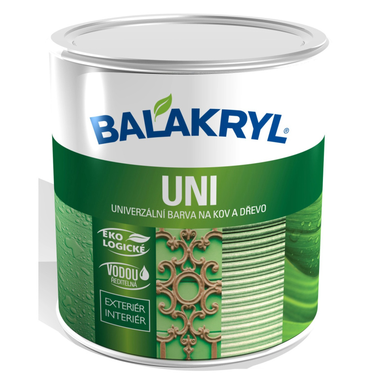 BALAKRYL Univerzální barva na kov a dřevo UNI SATIN 0199 černá 0,7 kg