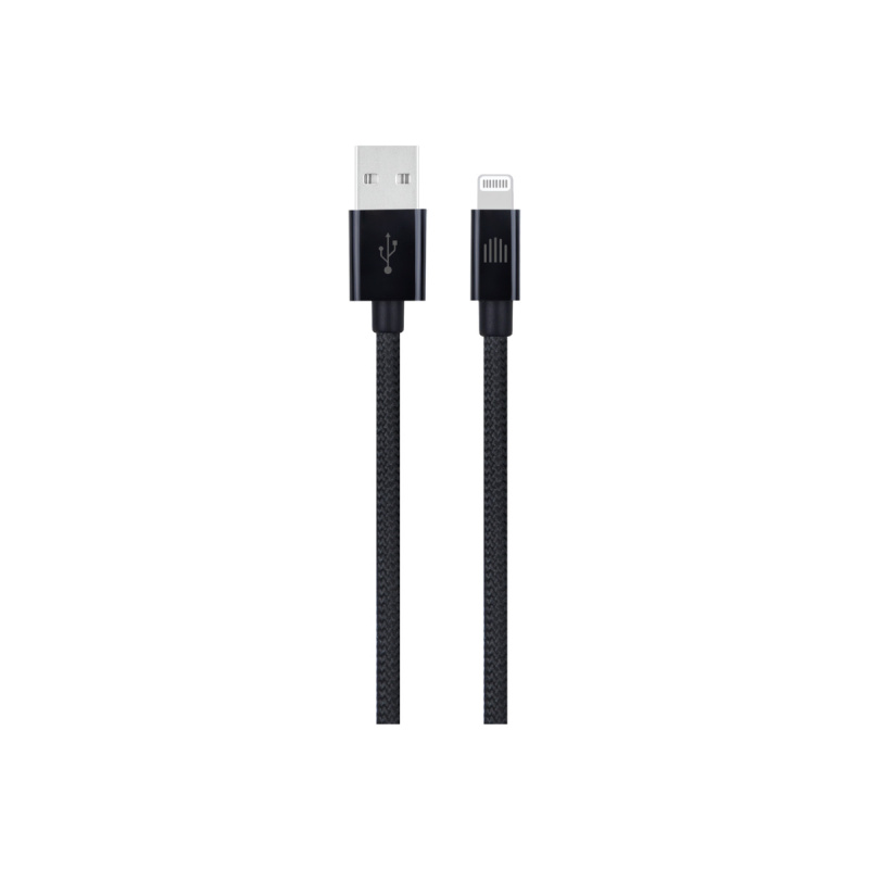 Pletený kabel USB-A / Lightning Dviced 1,25 m – černý DV120002