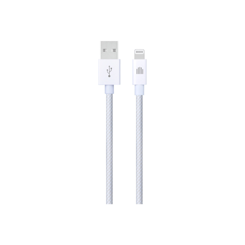 Pletený kabel USB-A / Lightning Dviced 1,25 m – bílý DV120003