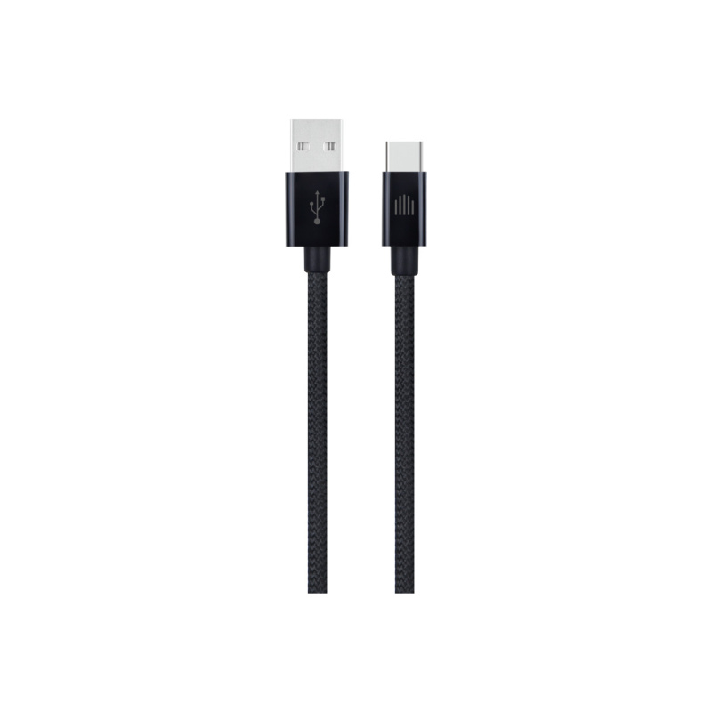 Pletený kabel USB-A / USB-C Dviced 1,25 m – černý DV120007