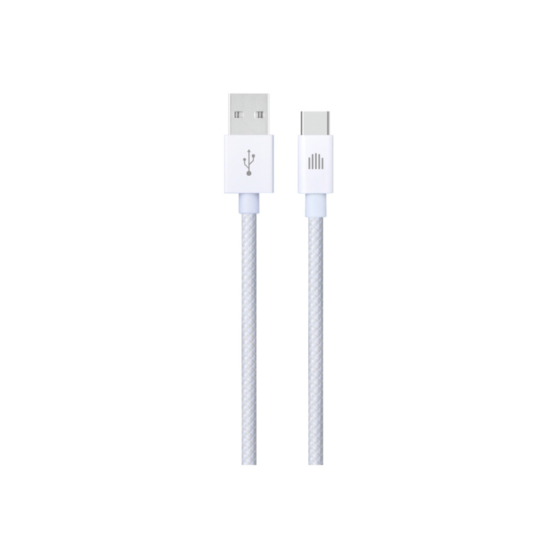 Pletený kabel USB-A / USB-C Dviced 1,25 m – bílý DV120008