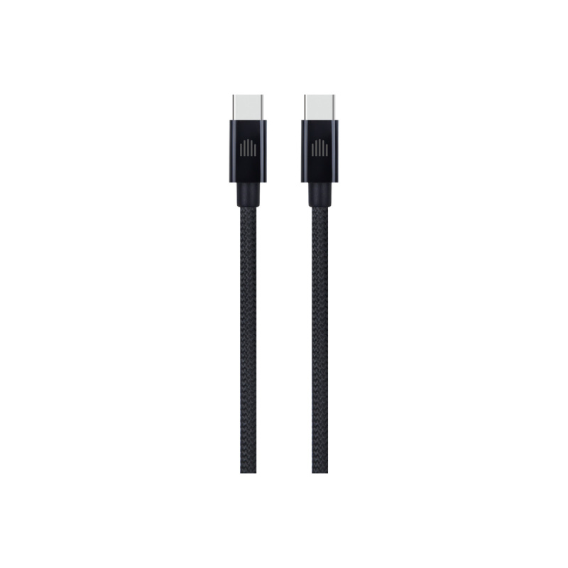 Pletený kabel USB-C / USB-C Dviced 0,25 m – černý DV120009