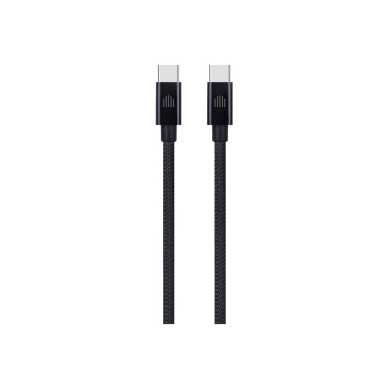 Pletený kabel USB-C / USB-C Dviced 1,25 m – černý DV120010