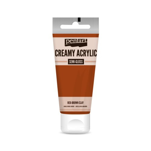 Pentart Krémová akrylová barva pololesklá PENTART 60 ml ČERVENOHNĚDÁ