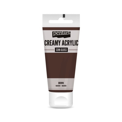 Pentart Krémová akrylová barva pololesklá PENTART 60 ml HNĚDÁ