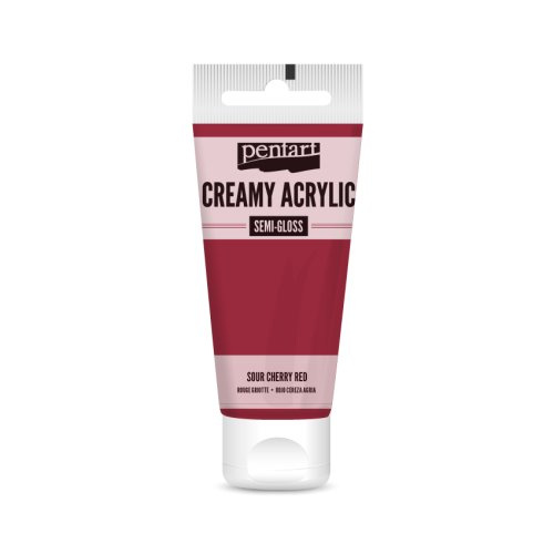Pentart Krémová akrylová barva pololesklá PENTART 60 ml TŘEŠŇOVÁ ČERVENÁ