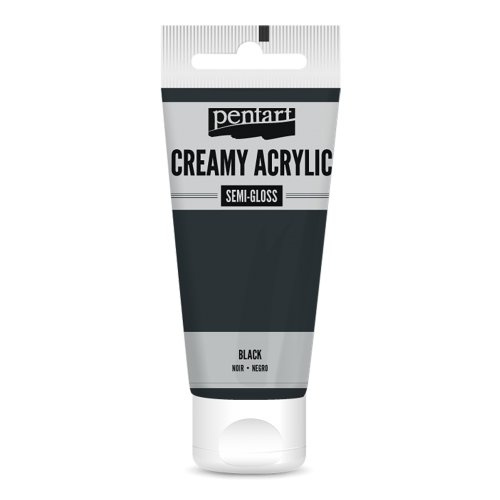 Pentart Krémová akrylová barva pololesklá PENTART 60 ml ČERNÁ