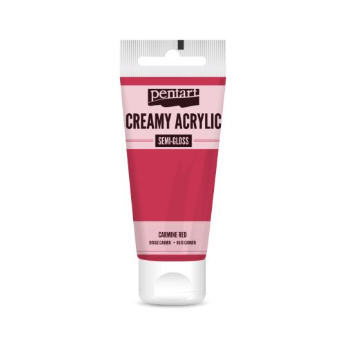 Pentart Krémová akrylová barva pololesklá PENTART 60 ml KARMÍNOVÁ ČERVENÁ
