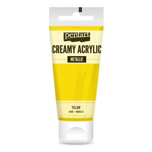 Pentart Krémová akrylová barva pololesklá PENTART 60 ml ŽLUTÁ