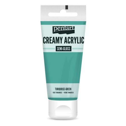 Pentart Krémová akrylová barva pololesklá PENTART 60 ml TYRKYSOVÁ ZELENÁ