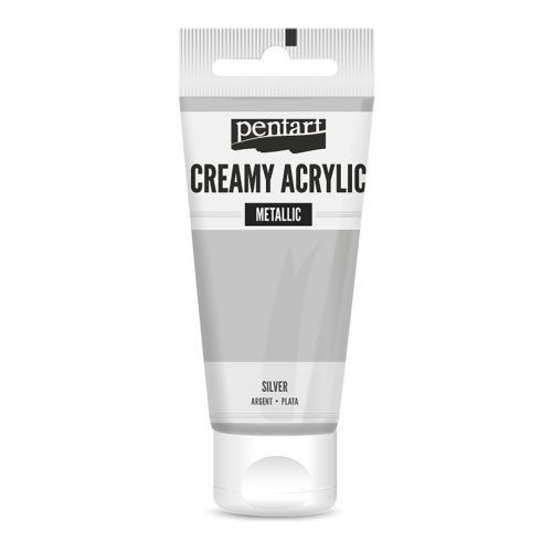 Pentart Krémová akrylová barva metalická PENTART 60 ml STŘÍBRNÁ