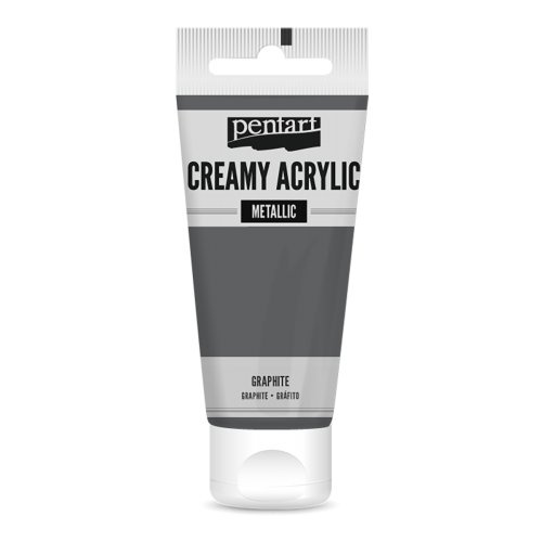 Pentart Krémová akrylová barva metalická PENTART 60 ml GRAFITOVÁ
