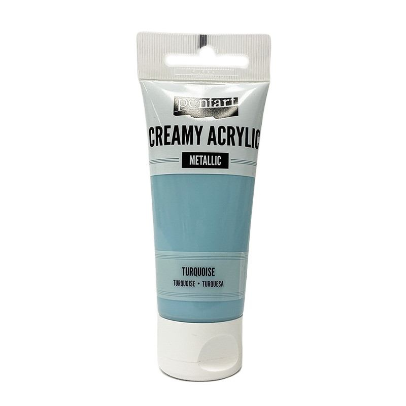 Pentart Krémová akrylová barva metalická PENTART 60 ml TYRKYSOVÁ