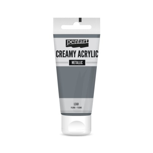 Pentart Krémová akrylová barva metalická PENTART 60 ml LEAD