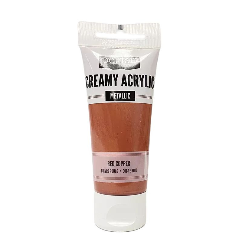 Pentart Krémová akrylová barva metalická PENTART 60 ml ČERVENÁ MĚDĚNÁ