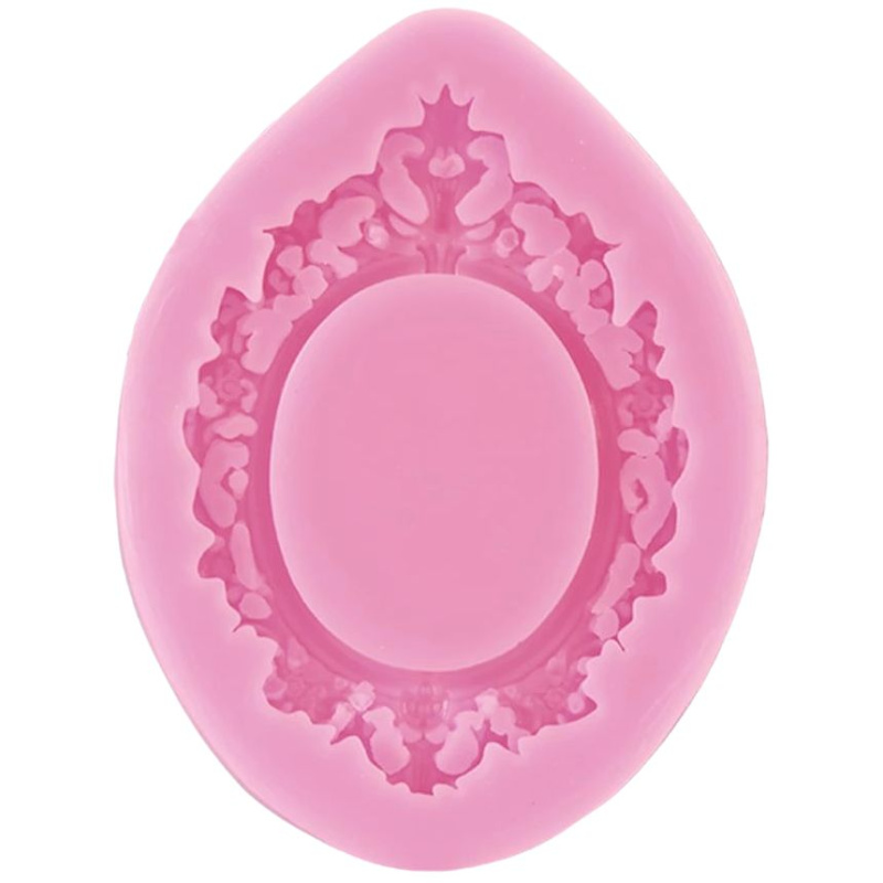 Pentart Silikonová forma na odlévání - oválný rámeček zdobený