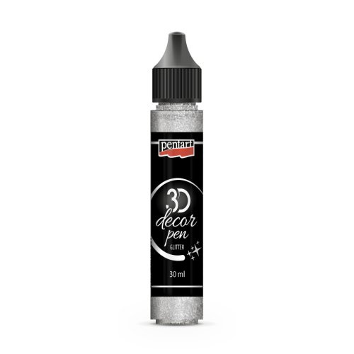 Pentart 3D Decor pen glitter PENTART 30 ml STŘÍBRNÁ