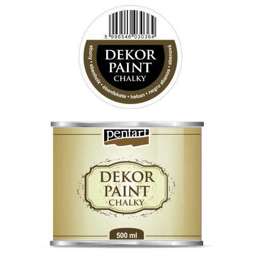 Pentart Křídová a dekorační barva PENTART 500 ml EBENOVÁ ČERNÁ
