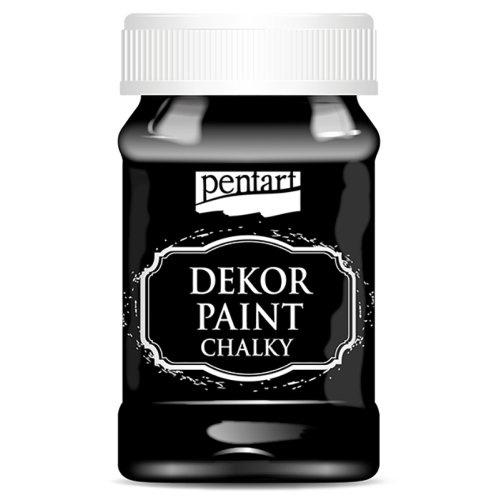 Pentart Křídová a dekorační barva PENTART 100 ml EBENOVÁ ČERNÁ