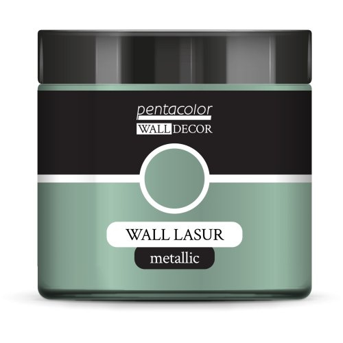 Pentart Lazurovací barva na zeď metallic WALL DECOR 500 ml ZELENÁ-STŘÍBRNÁ