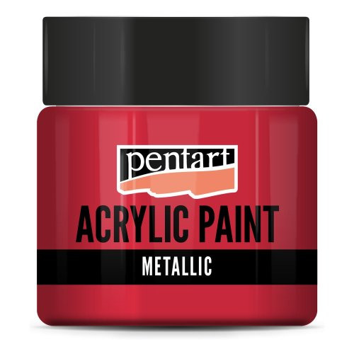 Pentart Akrylová barva metalická PENTART 50 ml ČERVENÁ