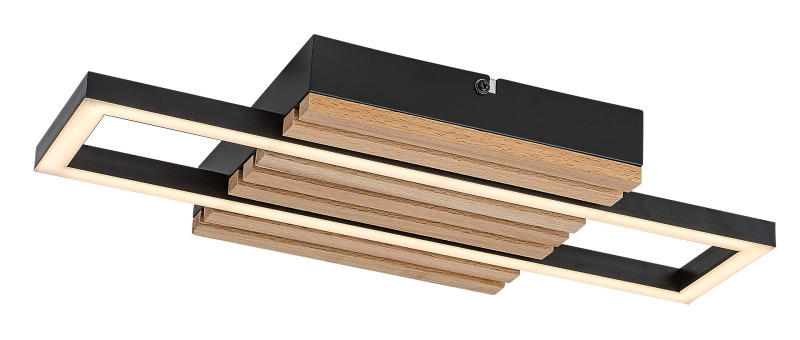 Stropní svítidlo Noxelle matná černá/dub LED 12W RABALUX 71455