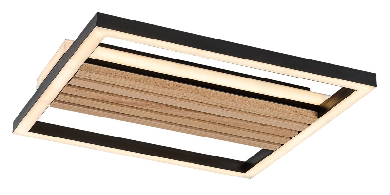 Stropní svítidlo Noxelle matná černá/dub LED 26W RABALUX 71457