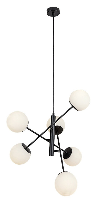 Závěsné svítidlo Meduza matná černá E14 6×20W RABALUX 72194