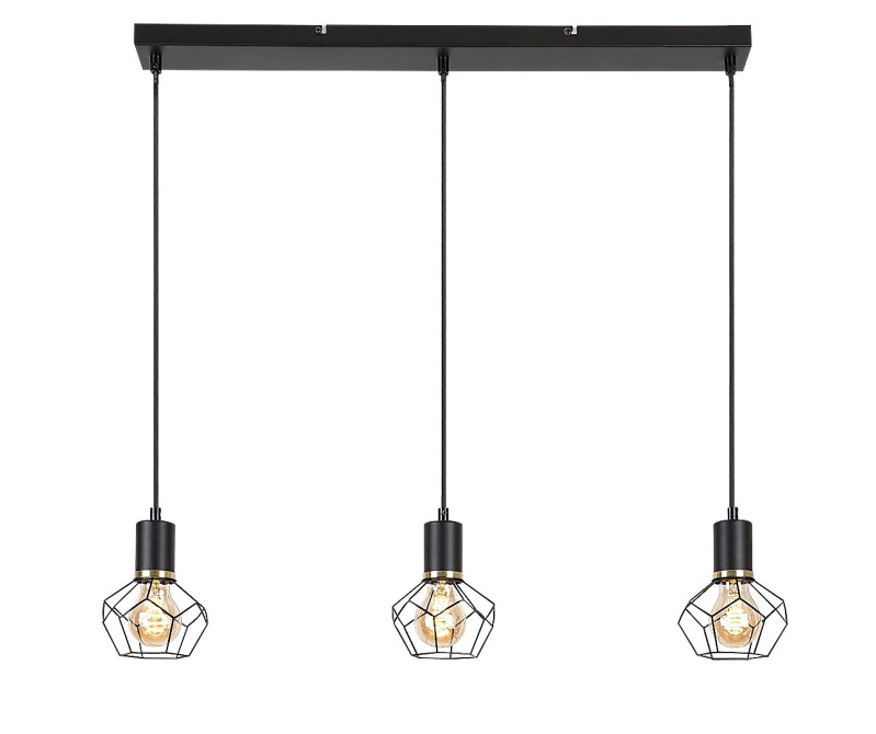 Závěsné svítidlo Fran matná černá E27 3×40W RABALUX 72242
