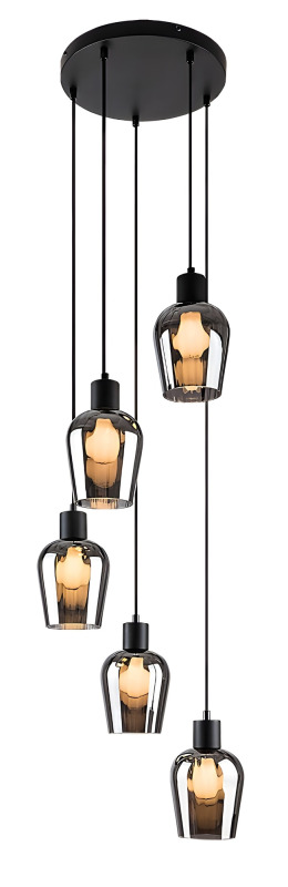Závěsné svítidlo Florian matná černá E27 5×40W RABALUX 72272