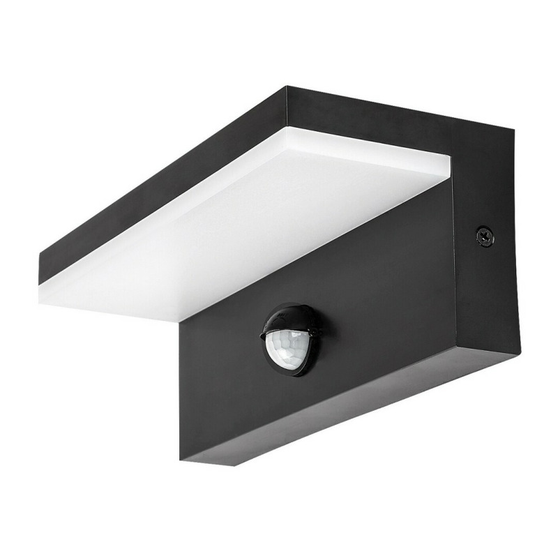 Rabalux 77115 venkovní nástěnné LED svítidlo Zaragoza, se senzorem, 9W, IP54, černá