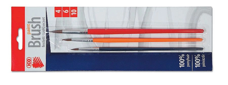 Sada štětců ICO 4, 6, 10 - barevný, kulatý ICO