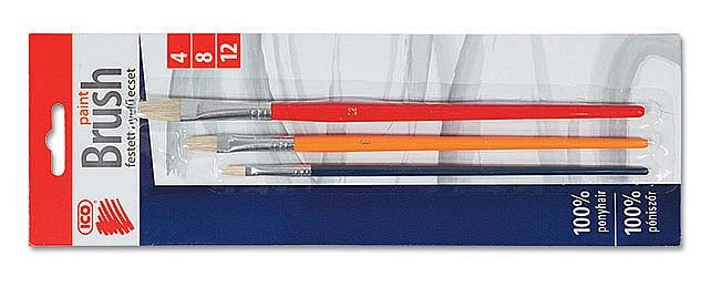 Sada štětců ICO 4, 8, 12 - barevný, plochý ICO