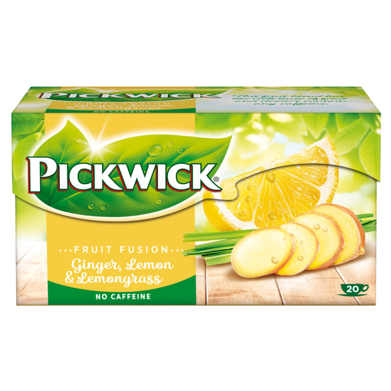 Ovocný čaj Pickwick - zázvor s citronem a citronovou trávou, 20 x 2 g