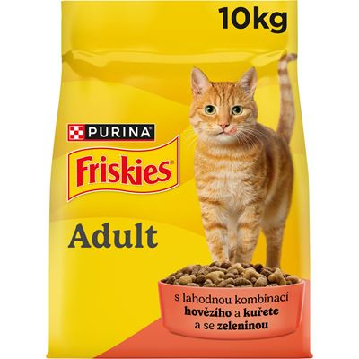 Friskies cat dry - maso, kuře a přidaná zelenina 10 kg