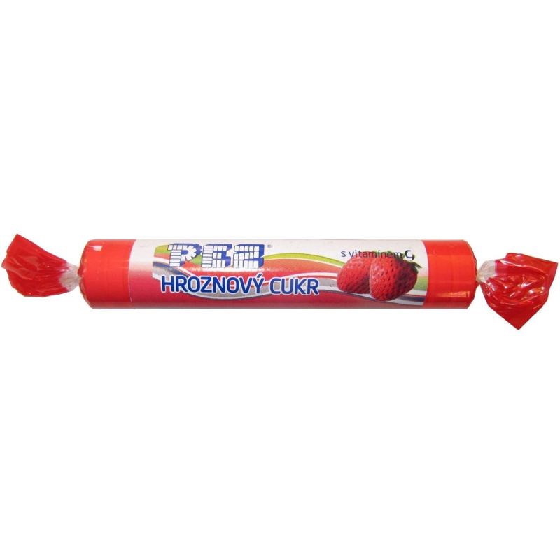 PEZ Hroznový cukr jahoda s vitamínem C