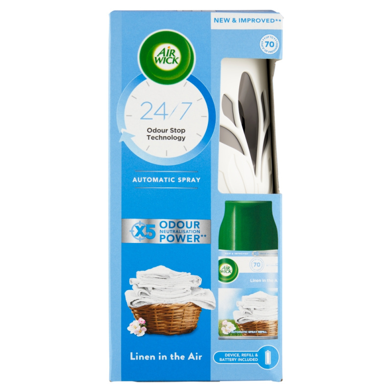 Osvěžovač vzduchu Airwick Freshmatic - svěží prádlo, strojek a náplň 250 ml