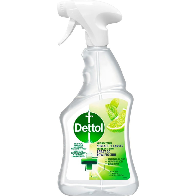 Čisticí sprej na povrchy Dettol - limetka a máta, antibakteriální, 500 ml