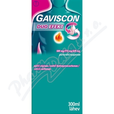 GAVISCON DUO EFEKT 500MG/213MG/325MG Perorální suspenze 1X300ML I
