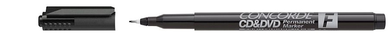 Popisovač CONCORDE CDaDVD, permanentní, černý CONCORDE