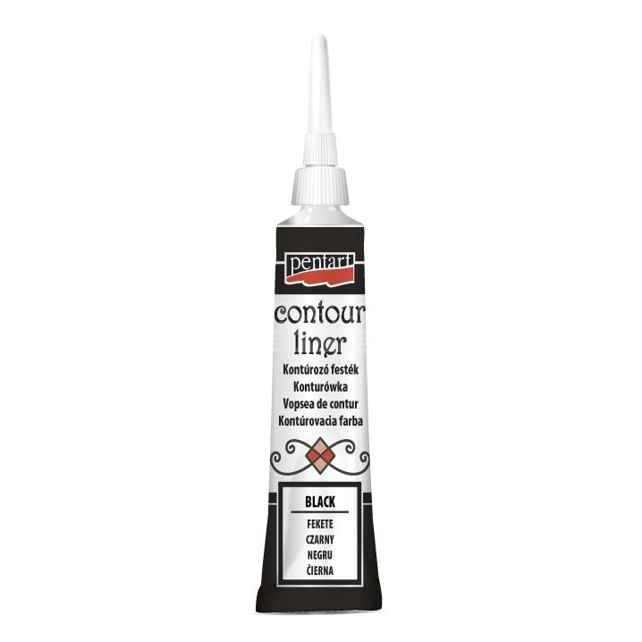 Pentart Konturovací liner univerzální PENTART 20 ml ČERNÁ