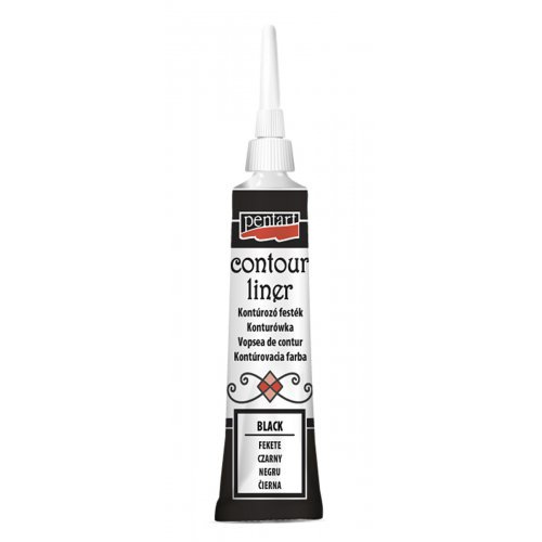 Pentart Konturovací liner univerzální PENTART 20 ml ČERNÁ