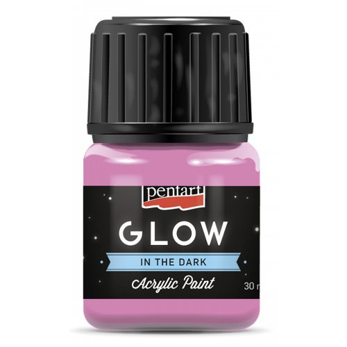 Pentart Akrylová barva svítící ve tmě PENTART 30 ml RŮŽOVÁ