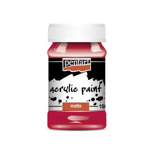Pentart Akrylová barva matná PENTART 100 ml KARMÍNOVÁ