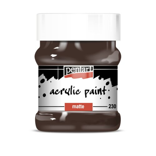 Pentart Akrylová barva matná PENTART 230 ml TMAVĚ HNĚDÁ