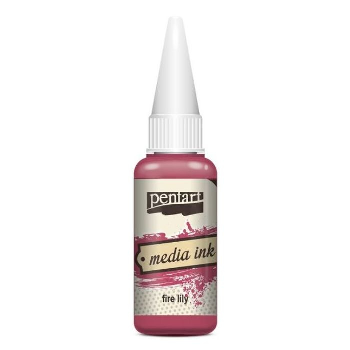 Pentart Alkoholový inkoust MEDIA INK PENTART 20 ml ČERVENÁ KONVALINKA