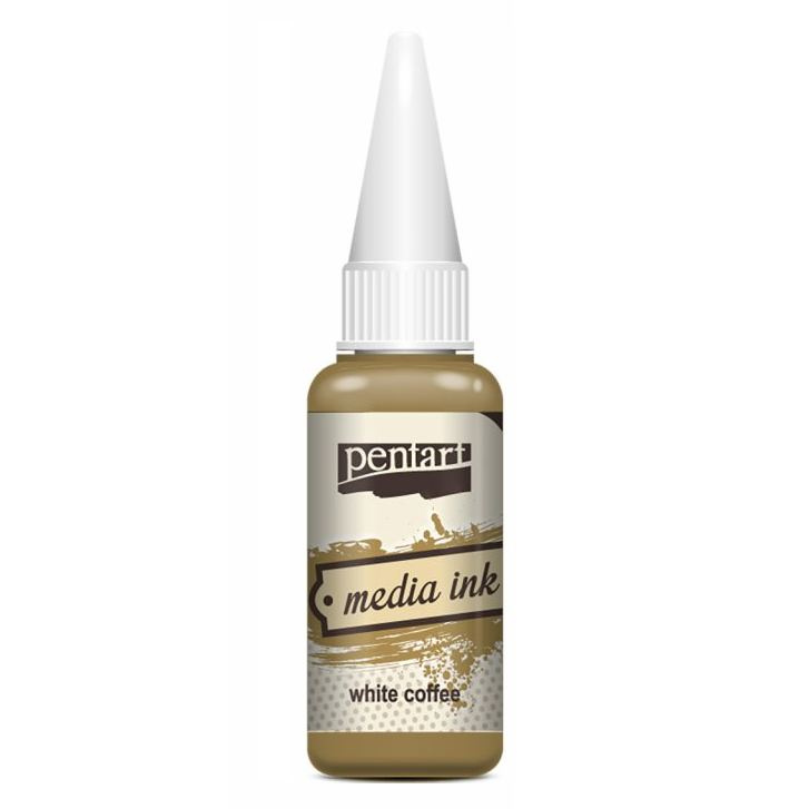 Pentart Alkoholový inkoust MEDIA INK PENTART 20 ml BÍLÁ KÁVA